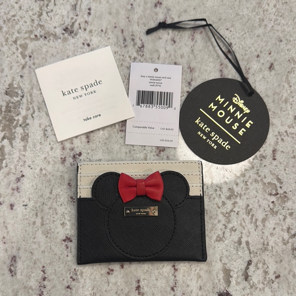 Kate Spade Minnie Mouse Card Holder - Black and Red